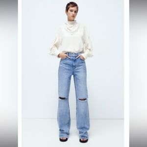 Zara Z1975 FULL LENGTH RIPPED JEANS